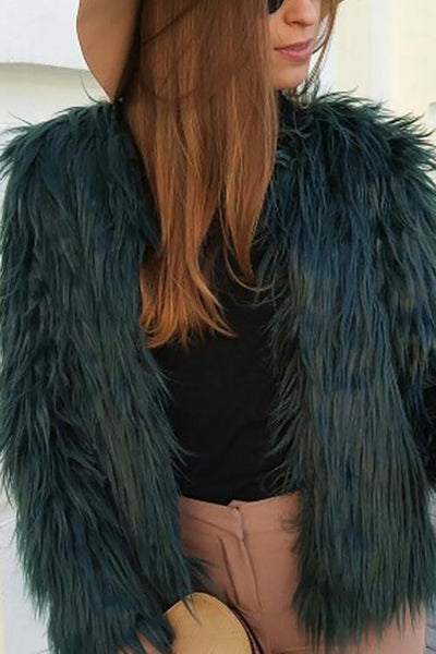 Faux Fur Coat - girlyrose.com