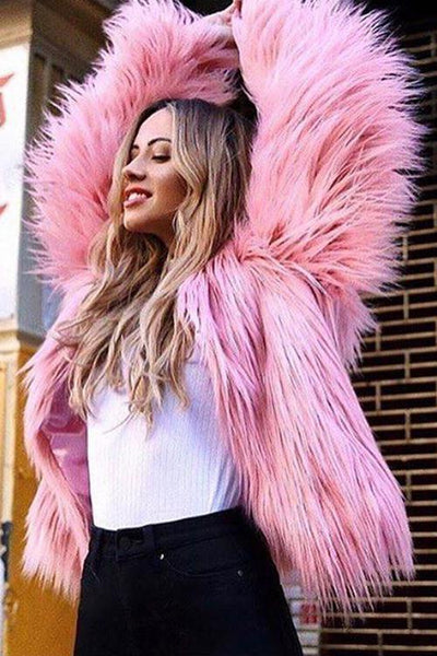 Faux Fur Coat - girlyrose.com