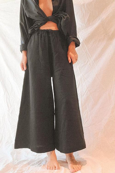 Pockets Linen Loose Pants - girlyrose.com