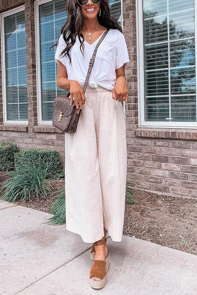 Pockets Linen Loose Pants - girlyrose.com