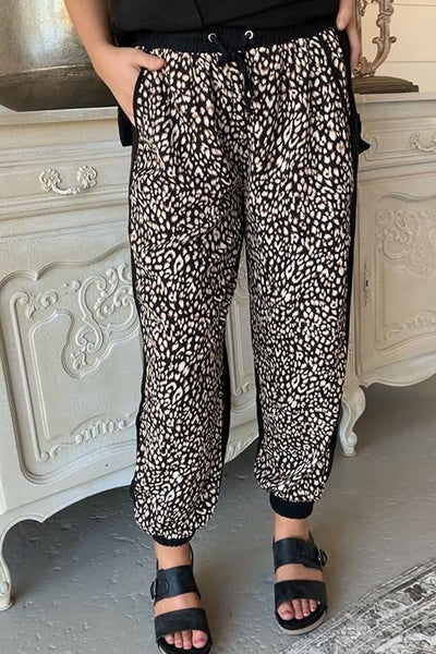 Leopard Patchwork Drawstring Jogger