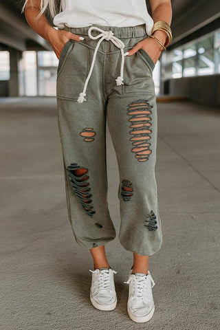 Midtown Distressed Pocketed Joggers