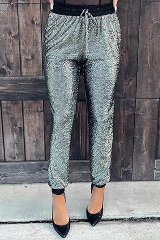 Glitter Drawstring Jogger