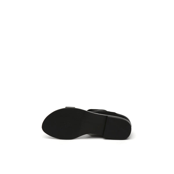 JADY ROSE | STRAP-DETAIL LEATHER SANDAL - BLACK