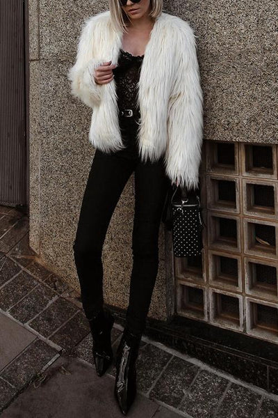 Faux Fur Coat - girlyrose.com