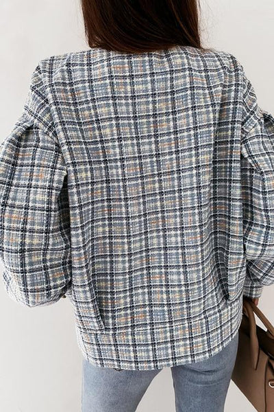 Pearl Button Plaid Jackets - girlyrose.com