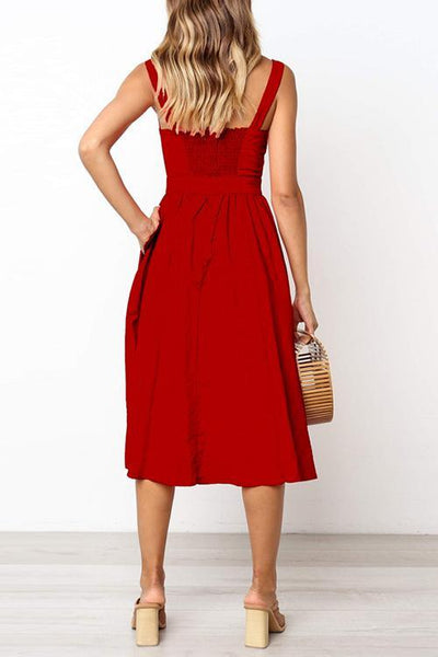 Square Neck Slip Maxi Dress - girlyrose.com