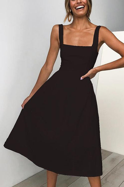 Square Neck Slip Maxi Dress - girlyrose.com