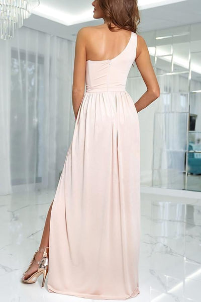 One Shoulder Slit Maxi Dress