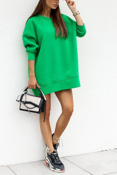 Long Oversized Sweatshirt Pullover Dress