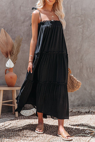 Flowy Tiered Slip Maxi Dress