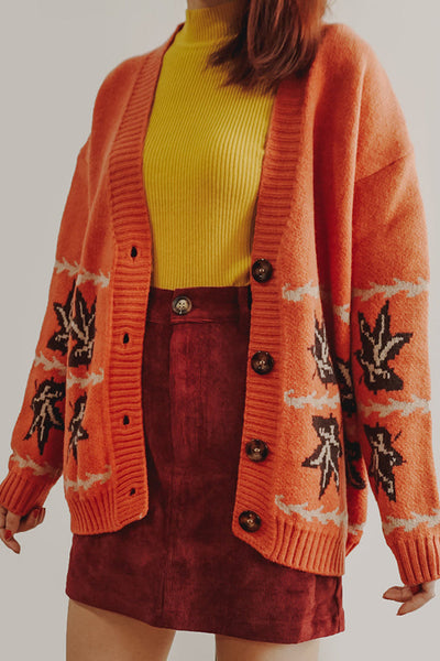 Leaf Button Cardigan