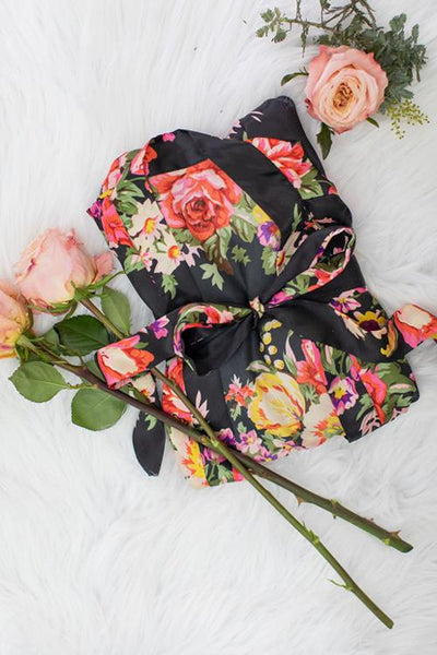 Floral Print Belted Robe