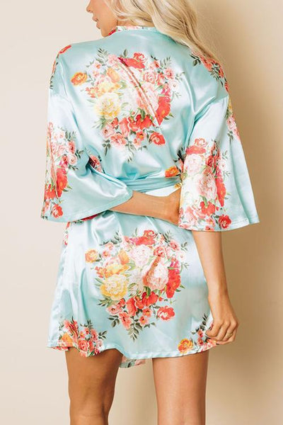 Floral Print Belted Robe