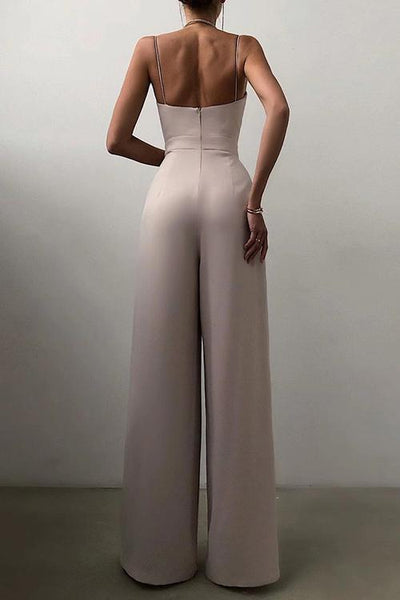 Minimalism Wide Leg Slip Jumpsuits