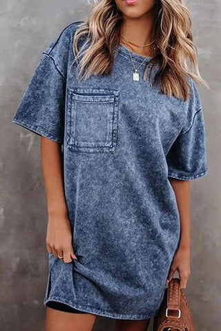 Pockets Loose T Shirt Dress - girlyrose.com