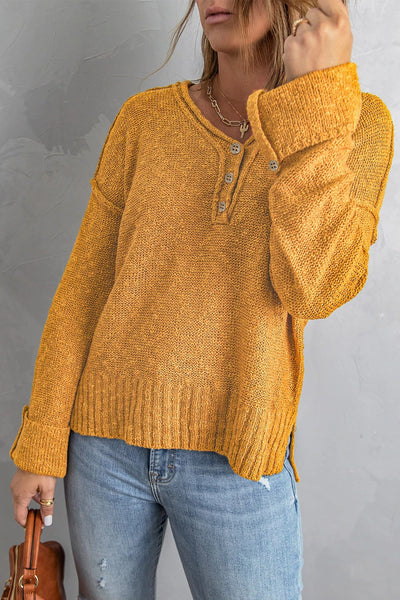 Full Size Run Henley Sweater