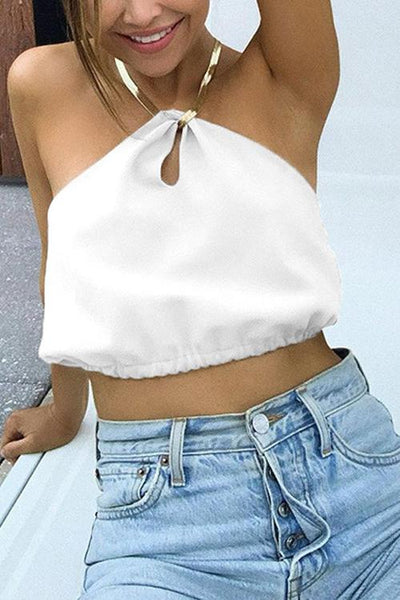 Chians Halter Neck Crop Top