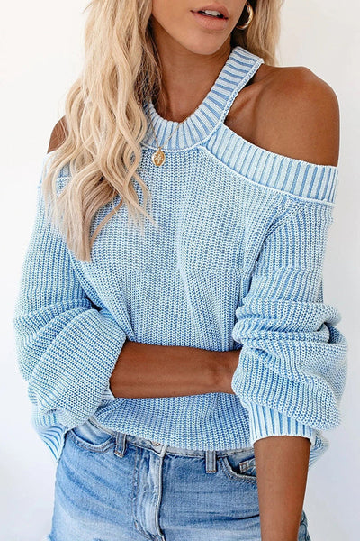 Cold Shoulder Knit Sweater