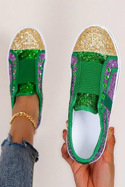 Green & Gold Glitter Sneaker