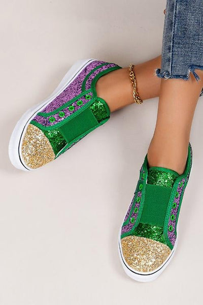 Green & Gold Glitter Sneaker