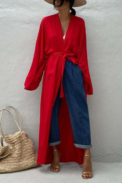 Oversized Bleted Kimono Robe