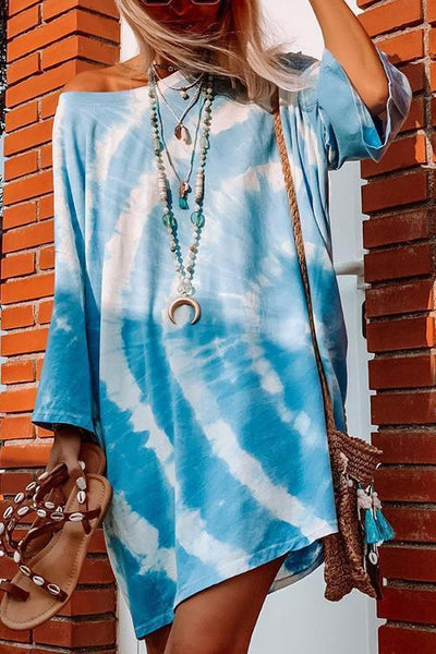 Loose Tie Dye Long Sleeve T Shirt - girlyrose.com