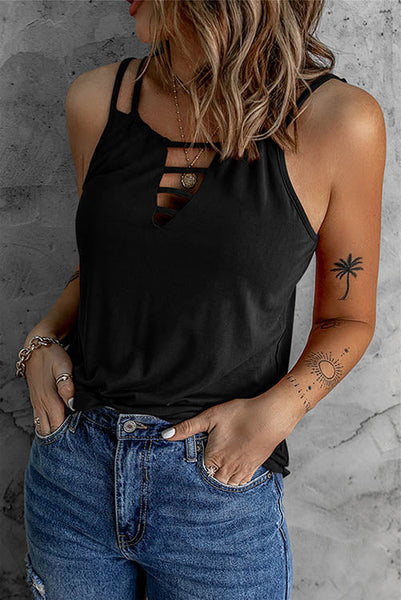 Hollow Criss Cross Tank Top