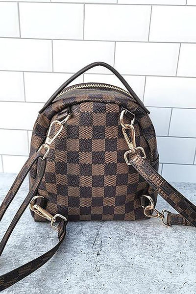 Luxe Checkered Mini Backpack