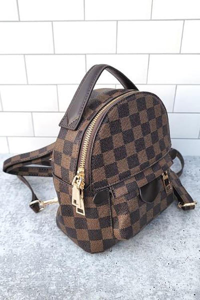 Luxe Checkered Mini Backpack