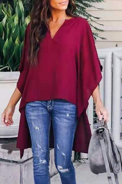 Lilipretty V-neck Loose Raglan Top