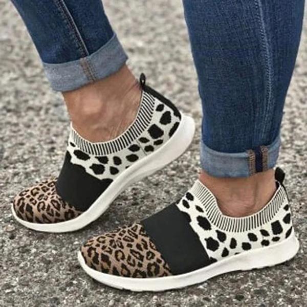 Lydiashoes Leopard Flat Heel Sneakers