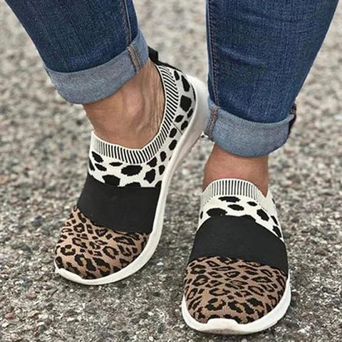 Lydiashoes Leopard Flat Heel Sneakers