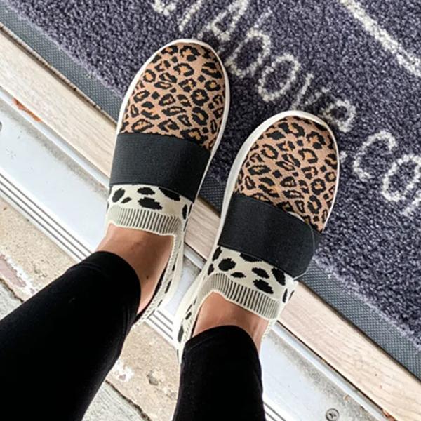 Lydiashoes Leopard Flat Heel Sneakers