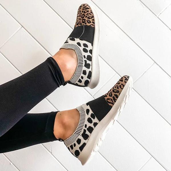 Lydiashoes Leopard Flat Heel Sneakers