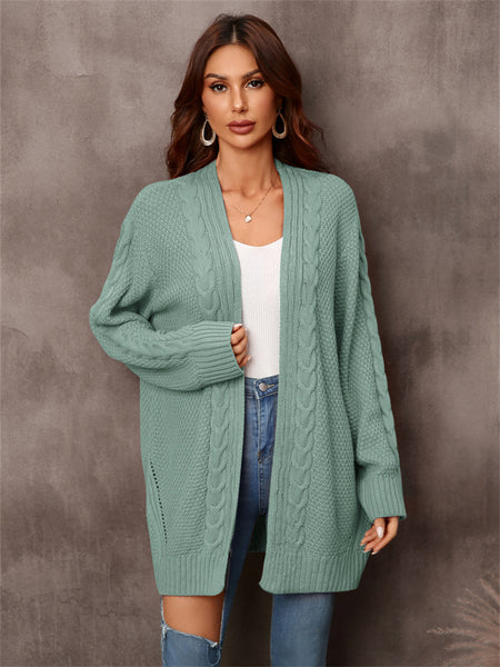 Loose Solid Color Irregular Knitted Sweater Coat-Corachic