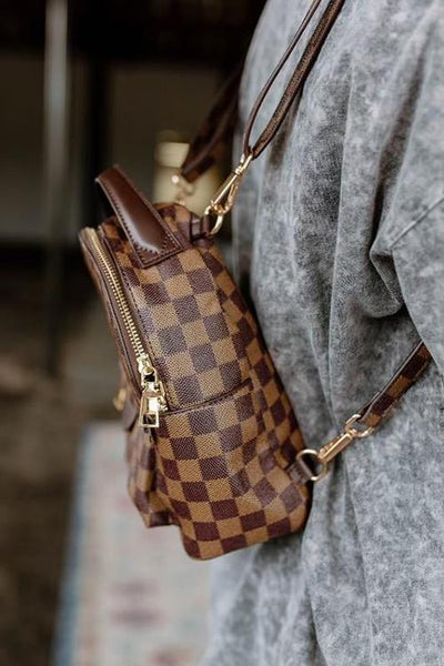 Luxe Checkered Mini Backpack