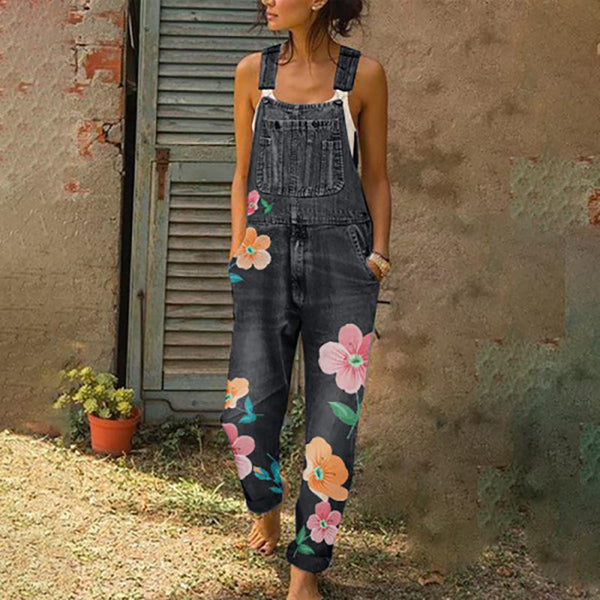 Summer floral printed jumpsuit