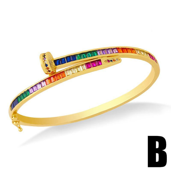 Colored zircon nail Bracelet