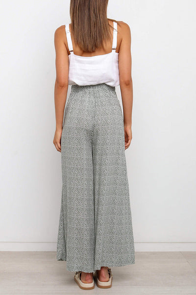 Floral High Waist Wide Leg Pants