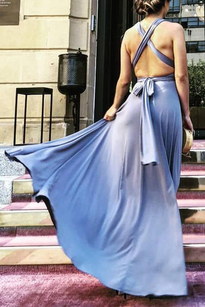 Cross Backless Sleeveless Maxi Dress - girlyrose.com