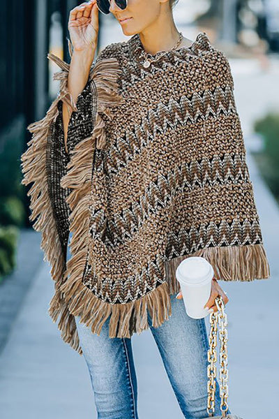 In Your Eyes Ethnic Knit Poncho